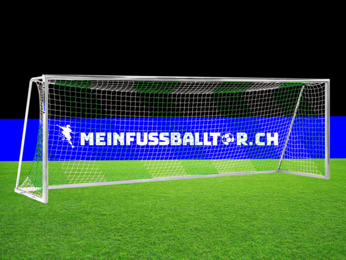 Tornetz für Fussballtor 750 x 250 cm | Grün-Weiss | Netzbügel